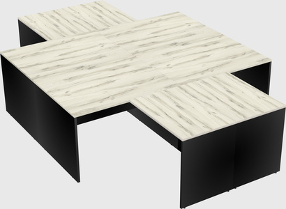 Quad l-shaped office desks