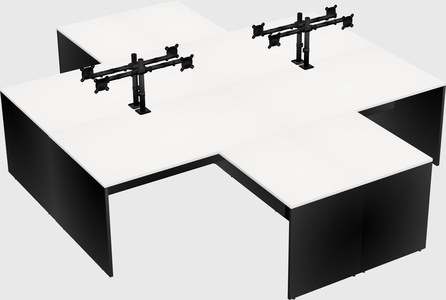 Quad l-shaped office desks