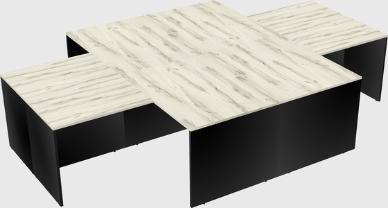 Quad l-shaped office desks