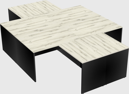 Quad l-shaped office desks
