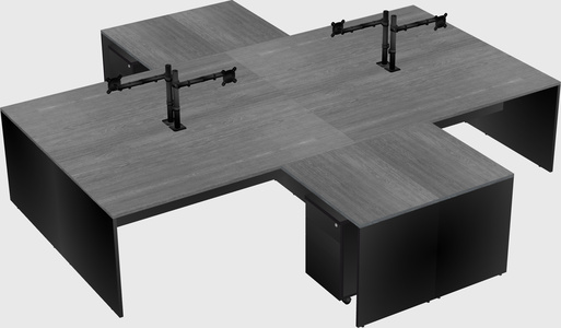 Quad l-shaped office desks