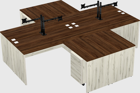 Quad l-shaped office desks