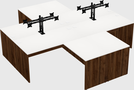 Quad l-shaped office desks
