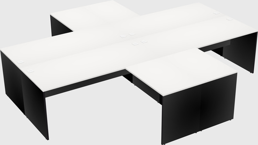 Quad l-shaped office desks