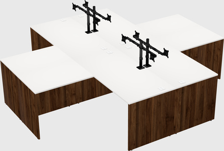 Quad l-shaped office desks