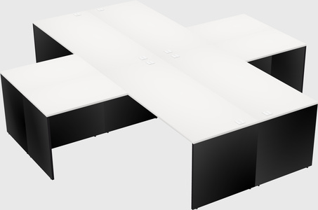 Quad l-shaped office desks