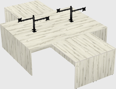Quad l-shaped office desks