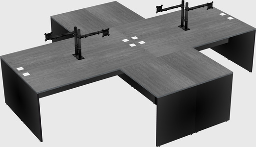 Quad l-shaped office desks