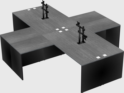 Quad l-shaped office desks