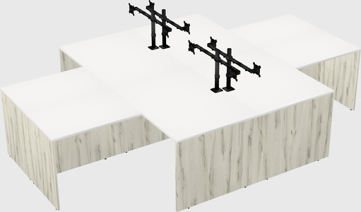 Quad l-shaped office desks