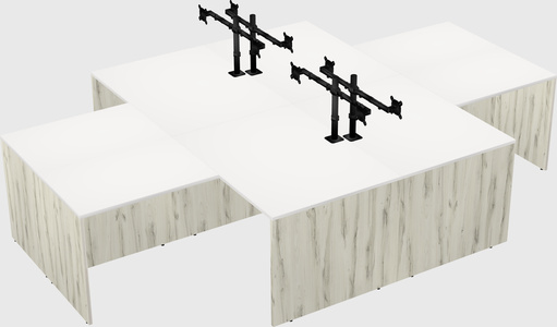 Quad l-shaped office desks