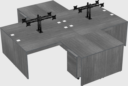 Quad l-shaped office desks