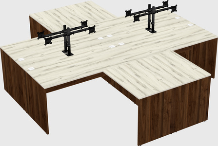 Quad l-shaped office desks