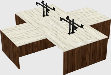 Quad l-shaped office desks