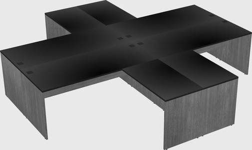 Quad l-shaped office desks