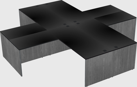Quad l-shaped office desks
