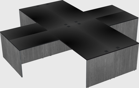 Quad l-shaped office desks