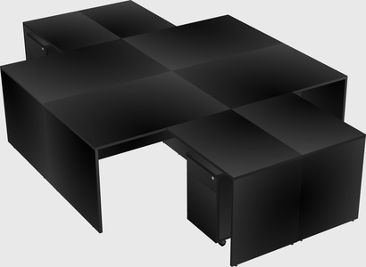Quad l-shaped office desks