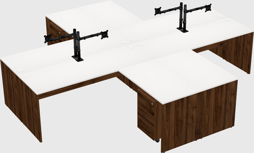 Quad l-shaped office desks