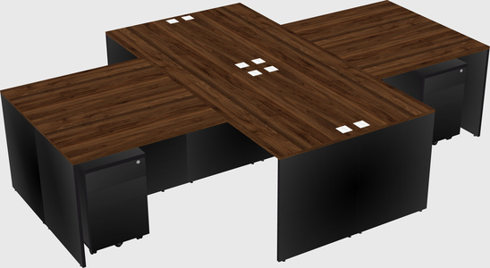 Quad l-shaped office desks