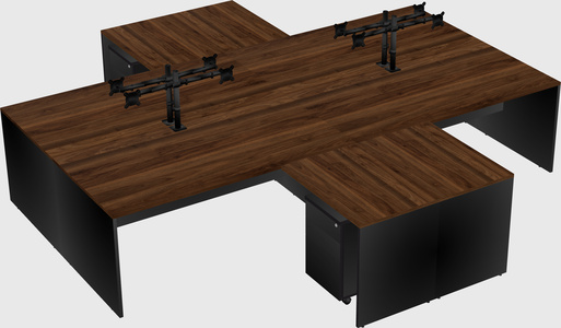 Quad l-shaped office desks