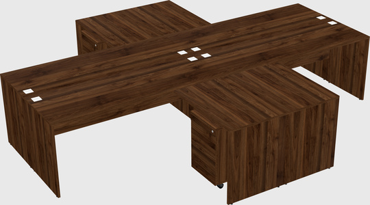 Quad l-shaped office desks