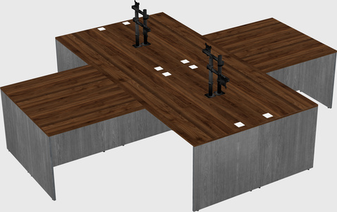 Quad l-shaped office desks