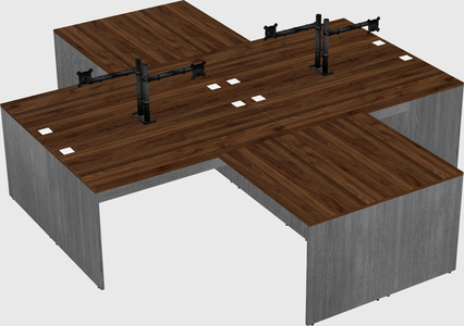 Quad l-shaped office desks
