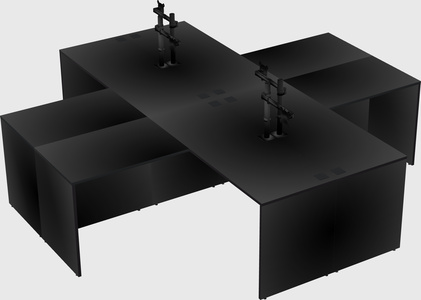 Quad l-shaped office desks