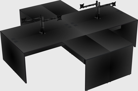 Quad l-shaped office desks