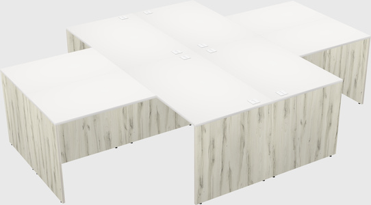 Quad l-shaped office desks