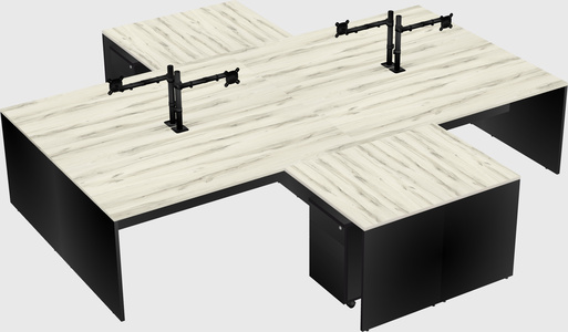 Quad l-shaped office desks