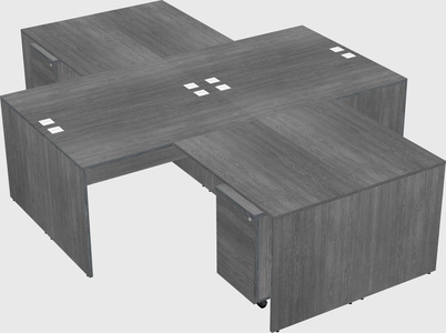 Quad l-shaped office desks