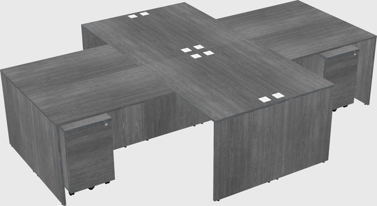 Quad l-shaped office desks