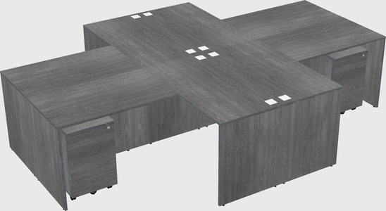 Quad l-shaped office desks