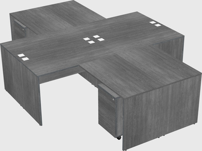 Quad l-shaped office desks