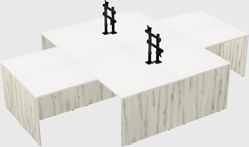 Quad l-shaped office desks