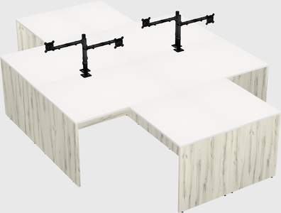 Quad l-shaped office desks
