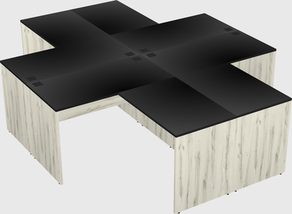 Quad l-shaped office desks