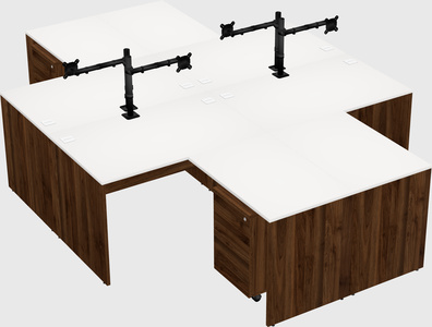 Quad l-shaped office desks