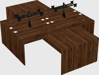 Quad l-shaped office desks