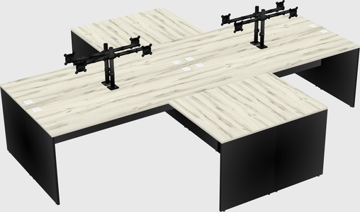 Quad l-shaped office desks