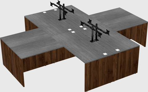 Quad l-shaped office desks