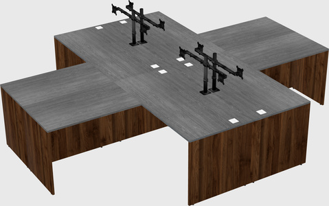 Quad l-shaped office desks