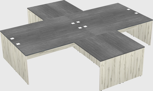 Quad l-shaped office desks