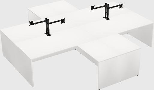 Quad l-shaped office desks