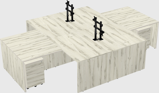 Quad l-shaped office desks