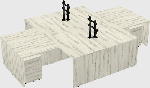 Quad l-shaped office desks