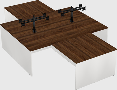 Quad l-shaped office desks