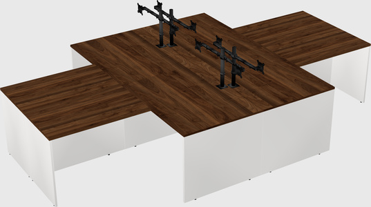 Quad l-shaped office desks